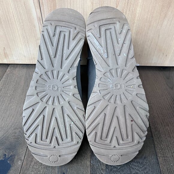 UGG Classic Femme Mini Wedge Boots Slate Gray Suede Size 9.5 Hidden Heel - Picture 6 of 6